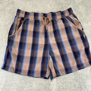 Pendleton Plaid Boxer Shorts Drawstring Waist Men's Size Medium Blue Brown‎